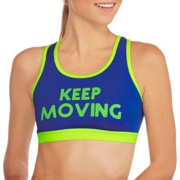 Danskin Keep Moving Neon and Blue Sports Bra - Picture 1 of 7